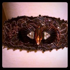 Ornate Jeweled Leather Belt